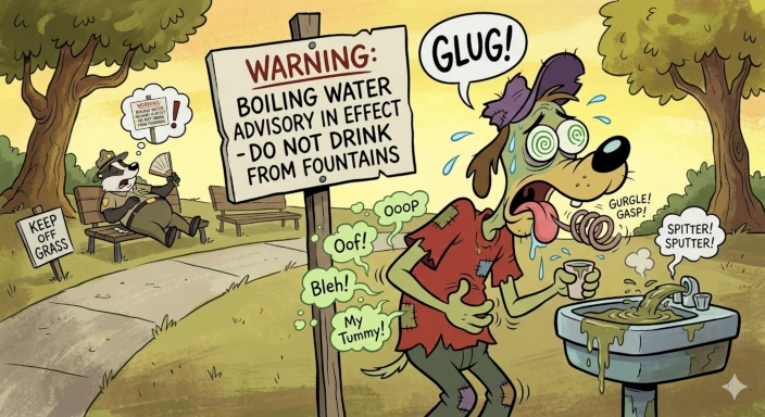 Boil water advisory cartoon